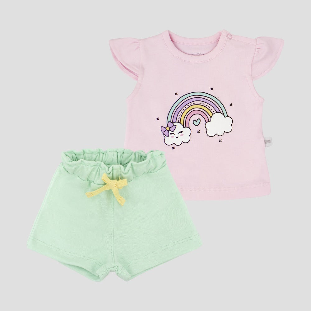 Conjunto Dalila - Verde agua-Rosado