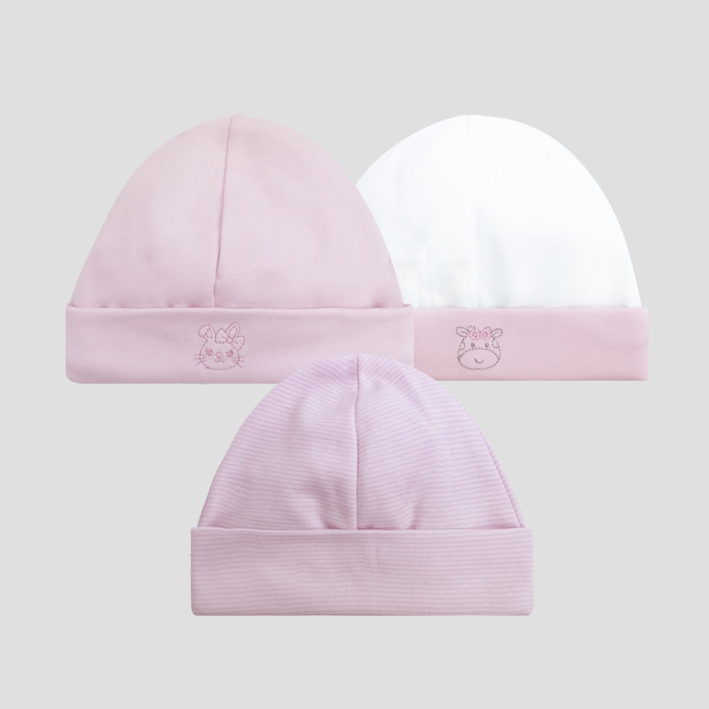 Gorro clásico pack 3- Rosado