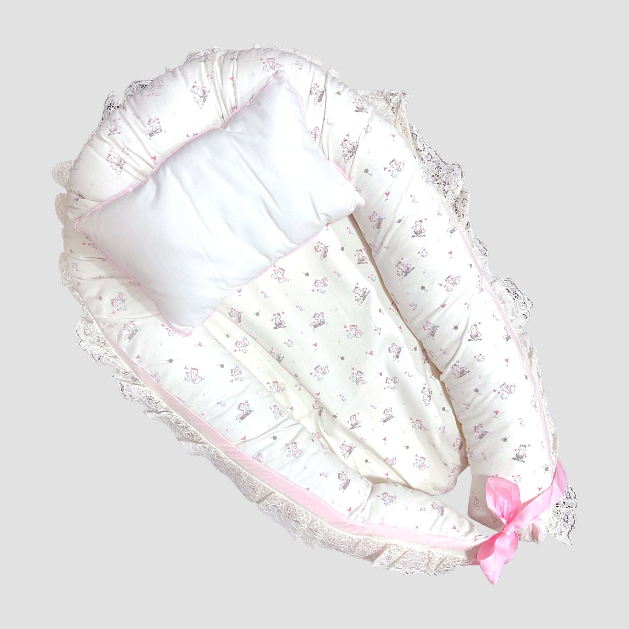 Nido Colecho para  Bebé y Almohada - Rosado