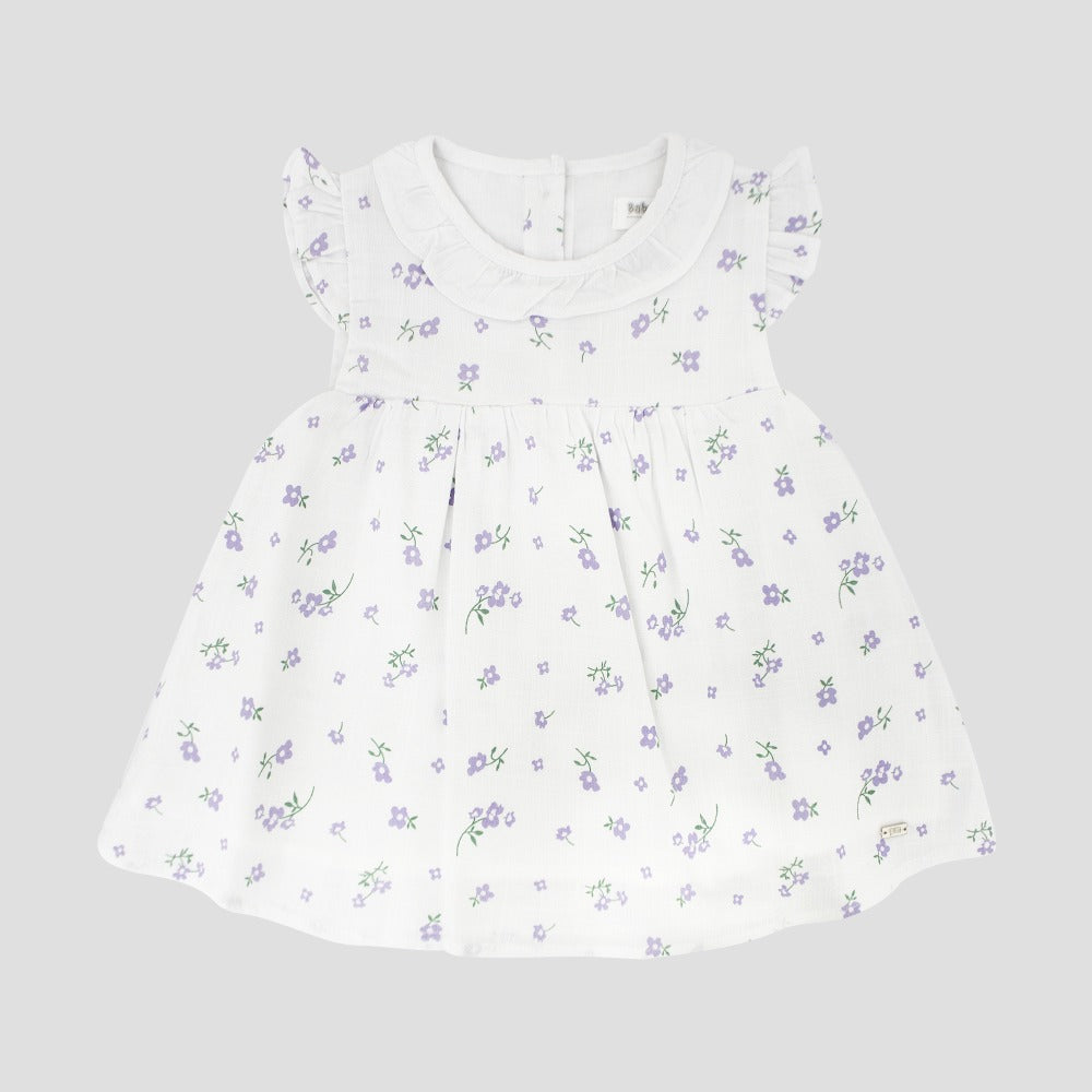 Vestido Macarena - Blanco-Lila