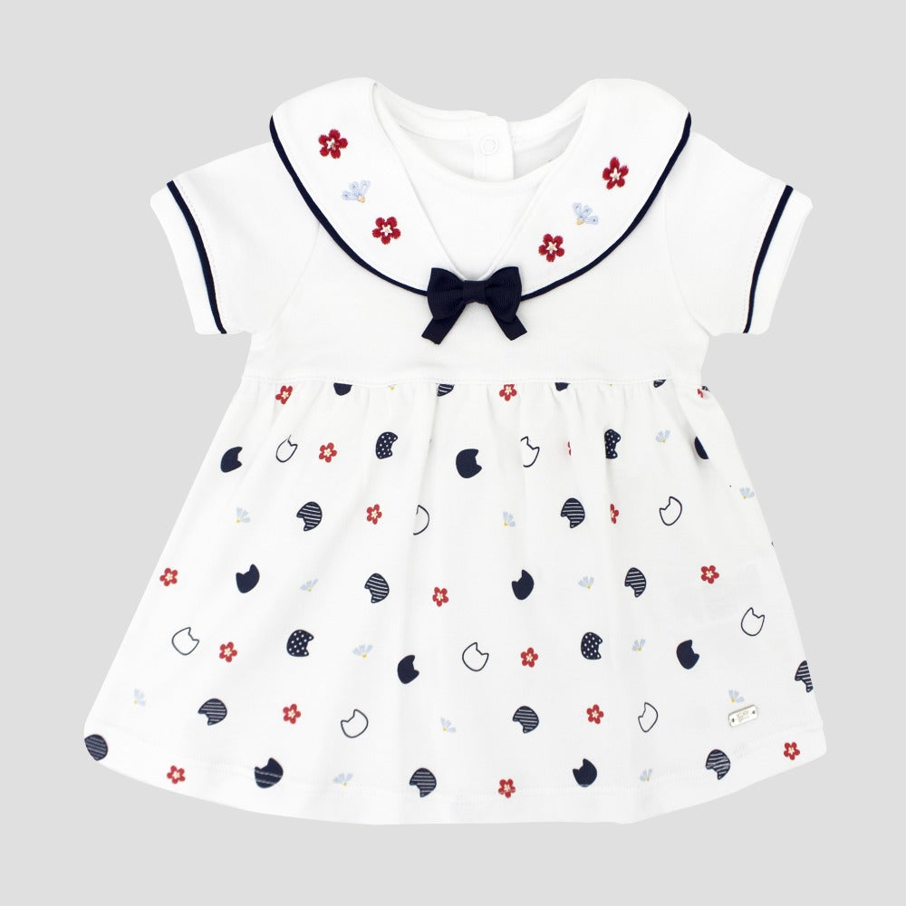 Vestido Maite - Azul-Blanco